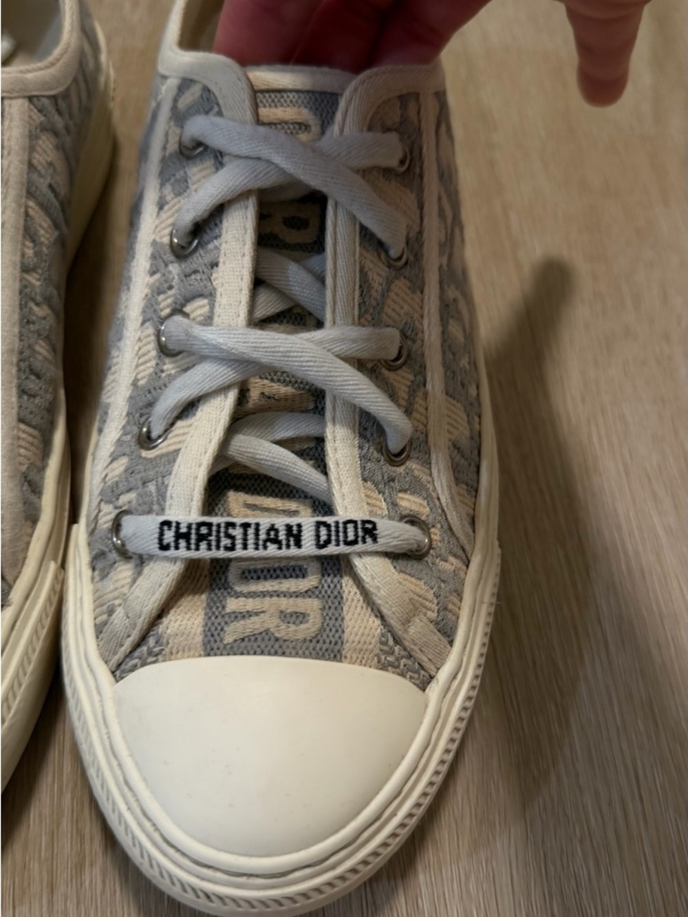 Stone Gray Dior Oblique Embroidered Cotton - Picture 6 of 8